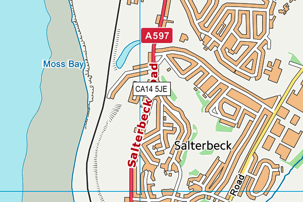 CA14 5JE map - OS VectorMap District (Ordnance Survey)