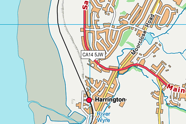 CA14 5JW map - OS VectorMap District (Ordnance Survey)