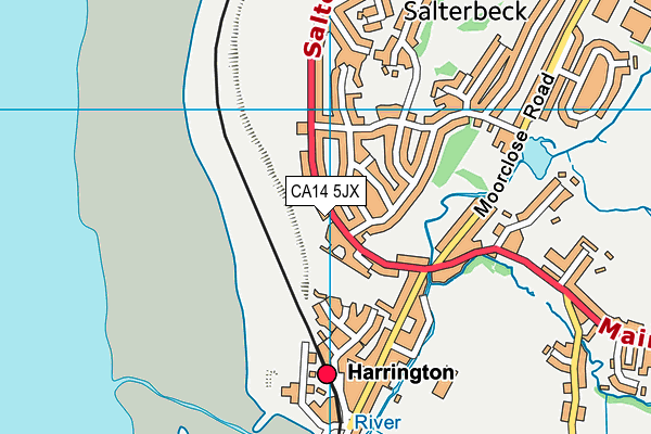 CA14 5JX map - OS VectorMap District (Ordnance Survey)