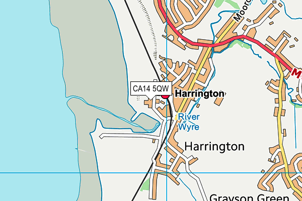 CA14 5QW map - OS VectorMap District (Ordnance Survey)