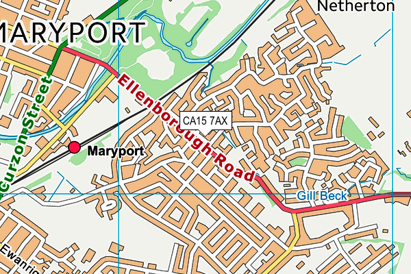 CA15 7AX map - OS VectorMap District (Ordnance Survey)