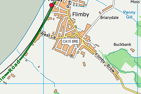 CA15 8RE map - OS VectorMap District (Ordnance Survey)