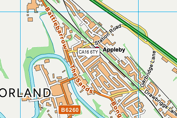 CA16 6TY map - OS VectorMap District (Ordnance Survey)