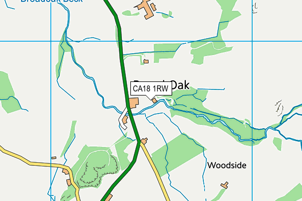 CA18 1RW map - OS VectorMap District (Ordnance Survey)