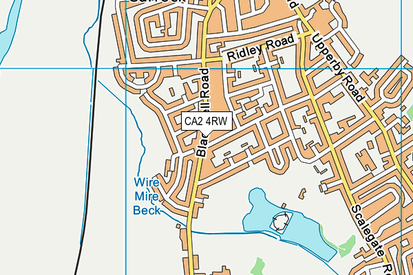 CA2 4RW map - OS VectorMap District (Ordnance Survey)