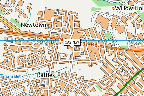 Newtown Primary School map (CA2 7LW) - OS VectorMap District (Ordnance Survey)