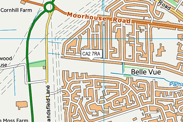 CA2 7RA map - OS VectorMap District (Ordnance Survey)