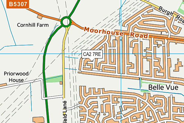 CA2 7RE map - OS VectorMap District (Ordnance Survey)