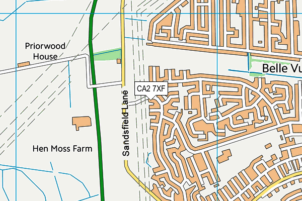 CA2 7XF map - OS VectorMap District (Ordnance Survey)