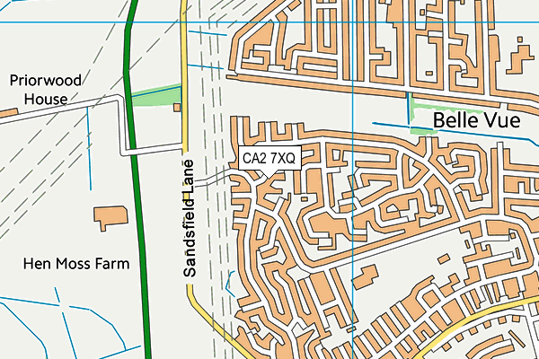 CA2 7XQ map - OS VectorMap District (Ordnance Survey)