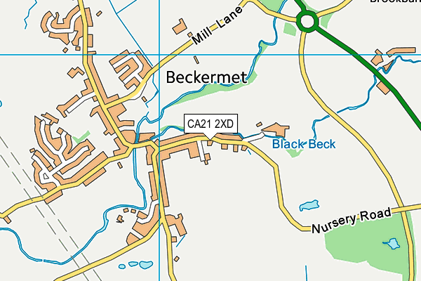 CA21 2XD map - OS VectorMap District (Ordnance Survey)