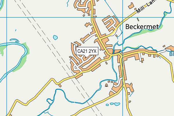 CA21 2YX map - OS VectorMap District (Ordnance Survey)