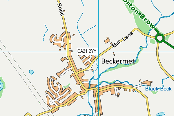 CA21 2YY map - OS VectorMap District (Ordnance Survey)