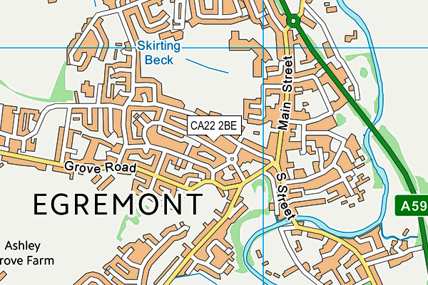 CA22 2BE map - OS VectorMap District (Ordnance Survey)
