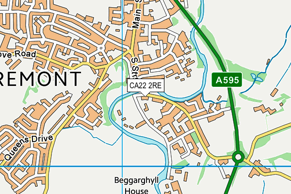 CA22 2RE map - OS VectorMap District (Ordnance Survey)