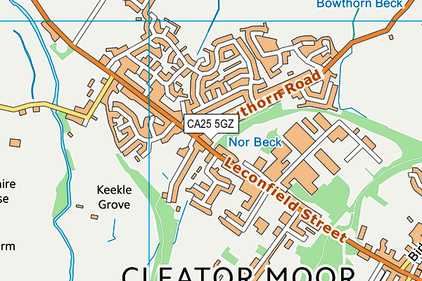 CA25 5GZ map - OS VectorMap District (Ordnance Survey)