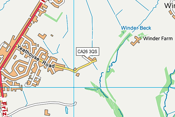 CA26 3QS map - OS VectorMap District (Ordnance Survey)