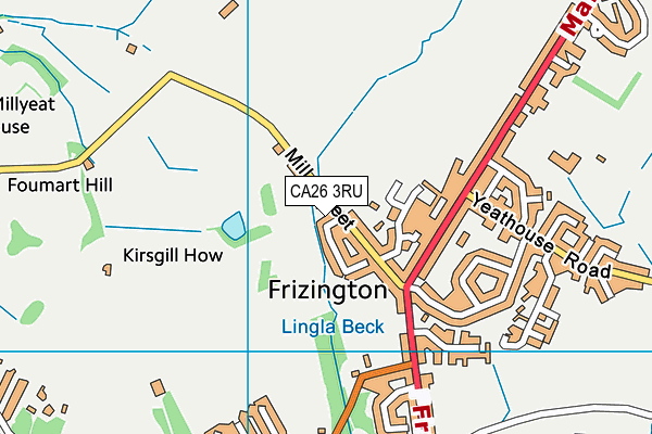 CA26 3RU map - OS VectorMap District (Ordnance Survey)