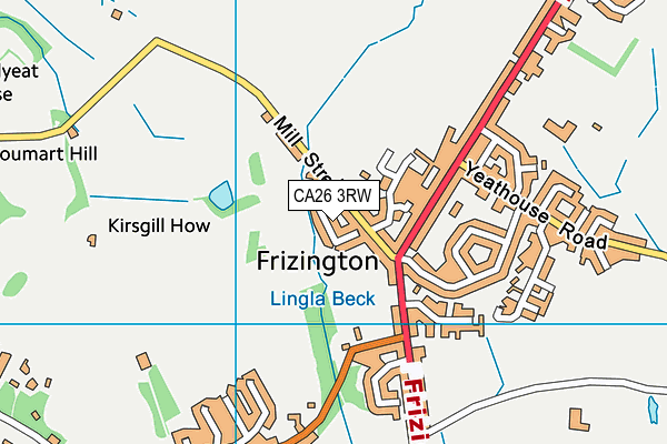 CA26 3RW map - OS VectorMap District (Ordnance Survey)