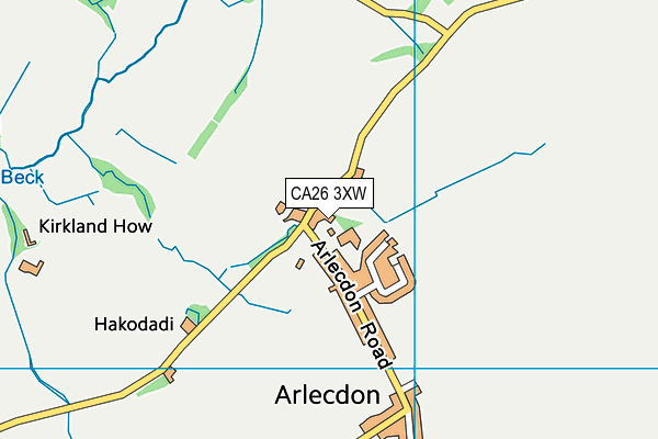 CA26 3XW map - OS VectorMap District (Ordnance Survey)