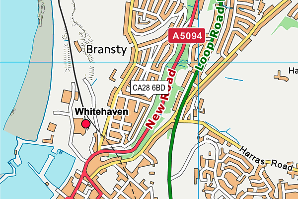 CA28 6BD map - OS VectorMap District (Ordnance Survey)