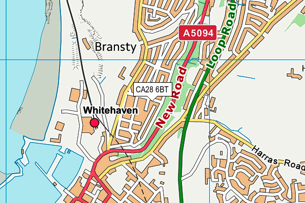 CA28 6BT map - OS VectorMap District (Ordnance Survey)