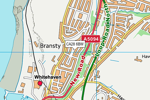 CA28 6BW map - OS VectorMap District (Ordnance Survey)