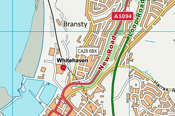 CA28 6BX map - OS VectorMap District (Ordnance Survey)