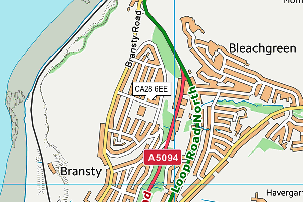 CA28 6EE map - OS VectorMap District (Ordnance Survey)