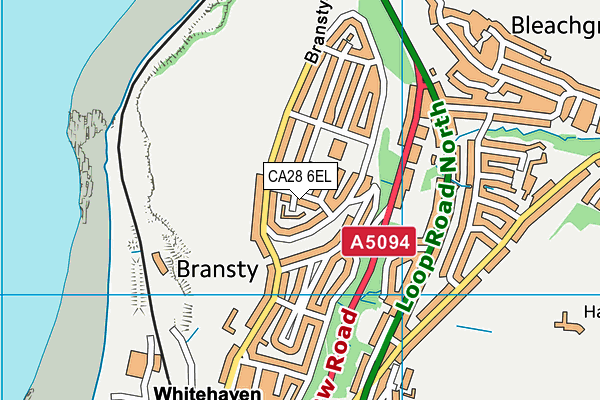 CA28 6EL map - OS VectorMap District (Ordnance Survey)