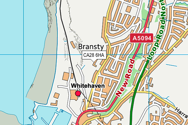 Bransty Playing Field map (CA28 6HA) - OS VectorMap District (Ordnance Survey)