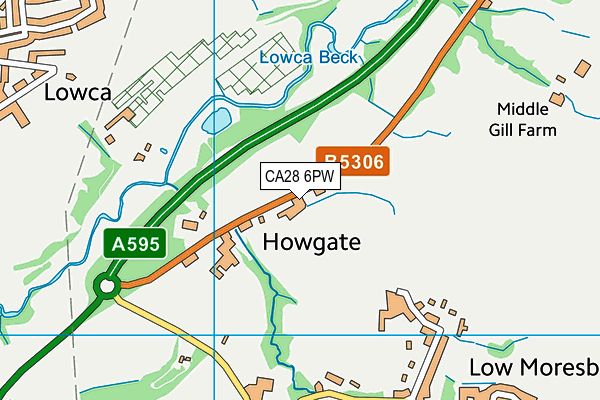 CA28 6PW map - OS VectorMap District (Ordnance Survey)