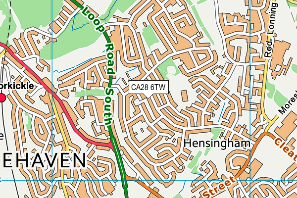 CA28 6TW map - OS VectorMap District (Ordnance Survey)