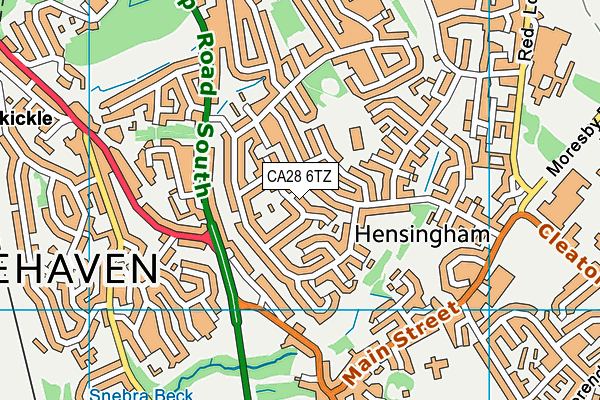 CA28 6TZ map - OS VectorMap District (Ordnance Survey)