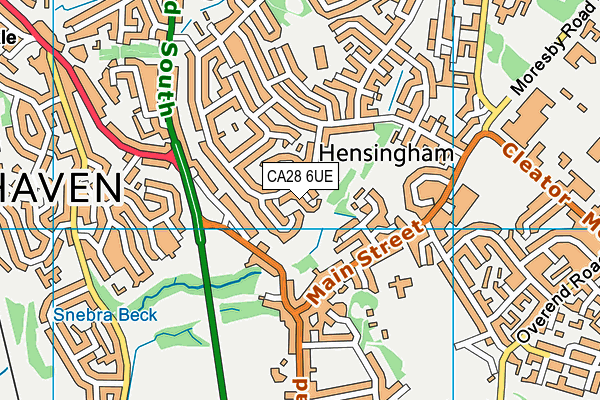 CA28 6UE map - OS VectorMap District (Ordnance Survey)