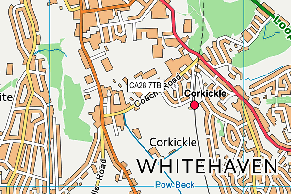 CA28 7TB map - OS VectorMap District (Ordnance Survey)