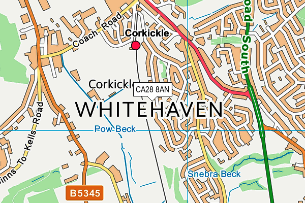 CA28 8AN map - OS VectorMap District (Ordnance Survey)