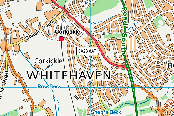 CA28 8AT map - OS VectorMap District (Ordnance Survey)