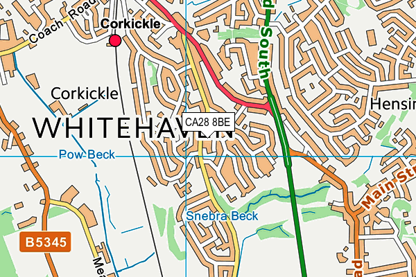 CA28 8BE map - OS VectorMap District (Ordnance Survey)