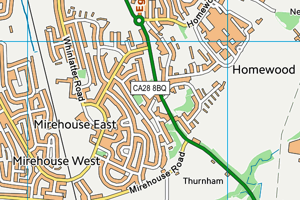 CA28 8BQ map - OS VectorMap District (Ordnance Survey)