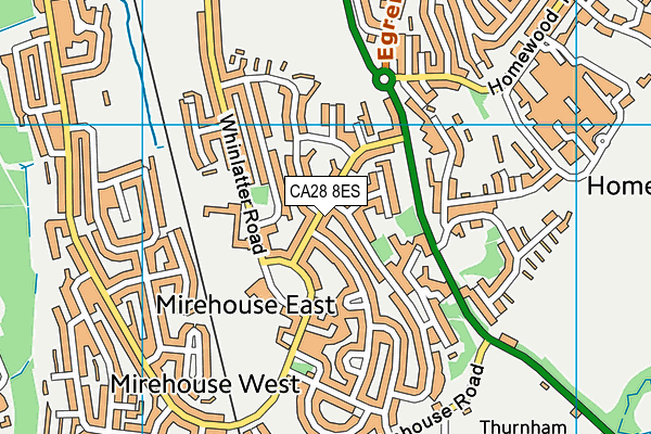 CA28 8ES map - OS VectorMap District (Ordnance Survey)