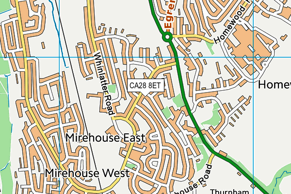 CA28 8ET map - OS VectorMap District (Ordnance Survey)