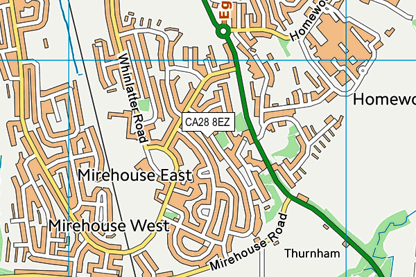 CA28 8EZ map - OS VectorMap District (Ordnance Survey)