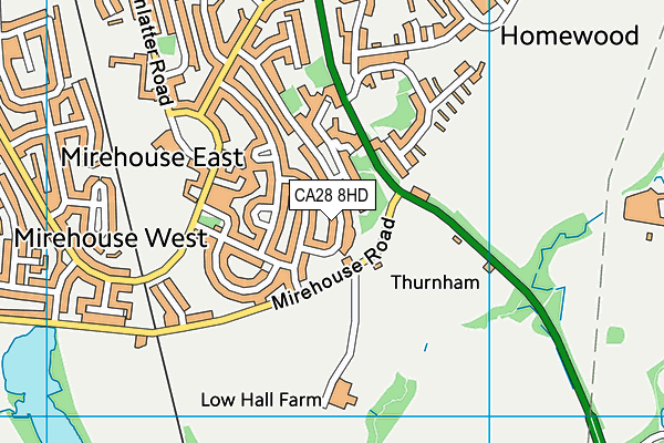 CA28 8HD map - OS VectorMap District (Ordnance Survey)