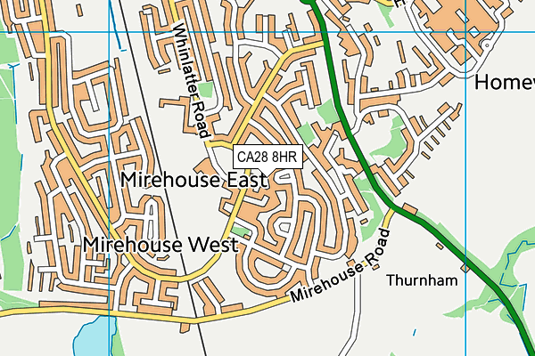 CA28 8HR map - OS VectorMap District (Ordnance Survey)