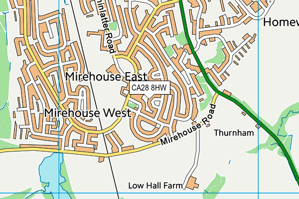 CA28 8HW map - OS VectorMap District (Ordnance Survey)