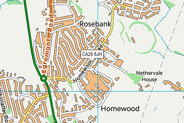 CA28 8JH map - OS VectorMap District (Ordnance Survey)