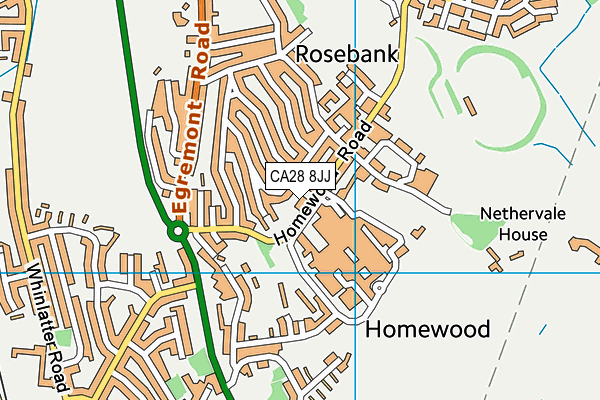 CA28 8JJ map - OS VectorMap District (Ordnance Survey)