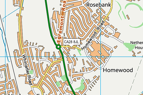 CA28 8JL map - OS VectorMap District (Ordnance Survey)