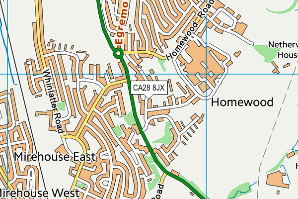 CA28 8JX map - OS VectorMap District (Ordnance Survey)